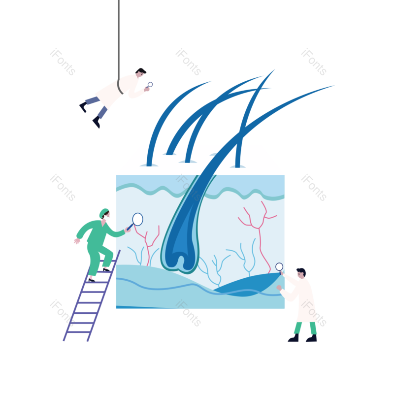 卡通图片,梯子元素,医学PNG,蓝色免抠素材